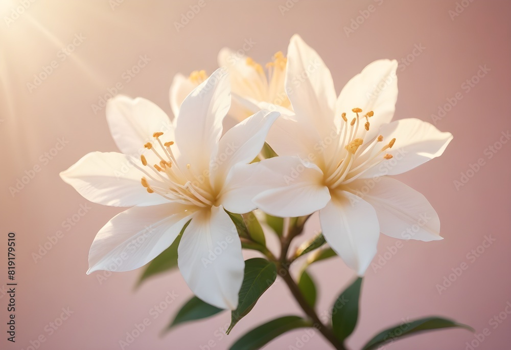 Fototapeta premium Jasmine flower closeup Realistic Light understand sun light significantly summer flower concept