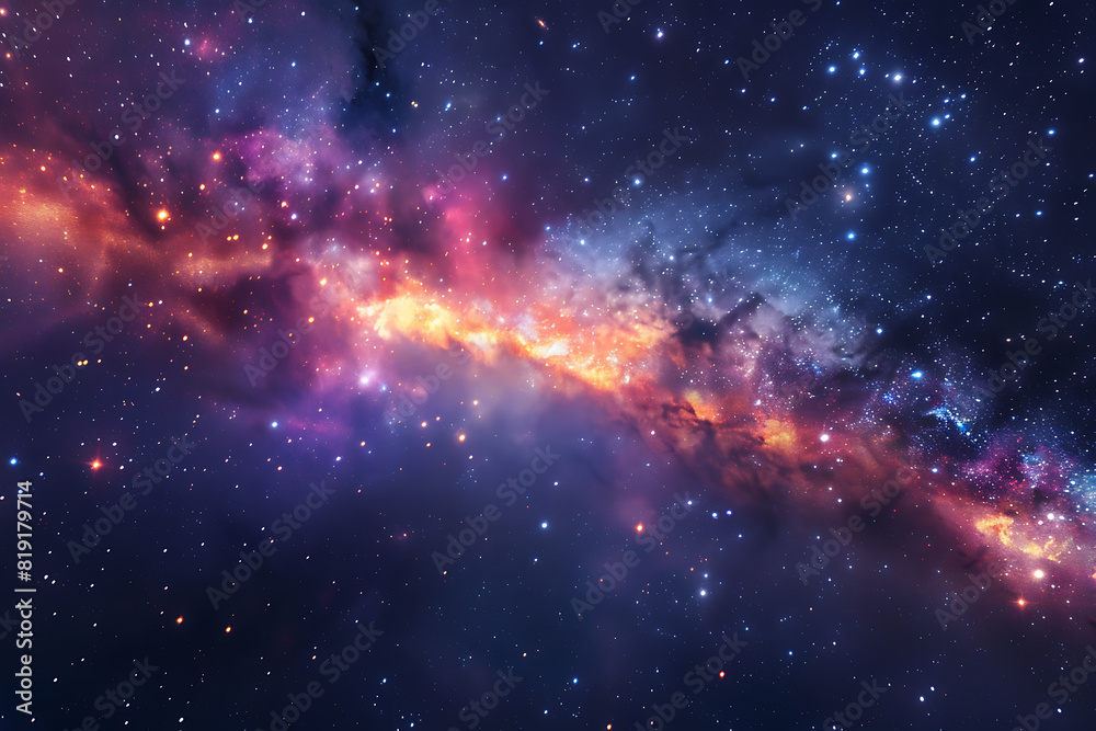 A mesmerizing view of a vibrant galaxy in deep space, full of stars and cosmic wonders A mesmerizing view of a vibrant galaxy in deep space, full of stars and cosmic wonders