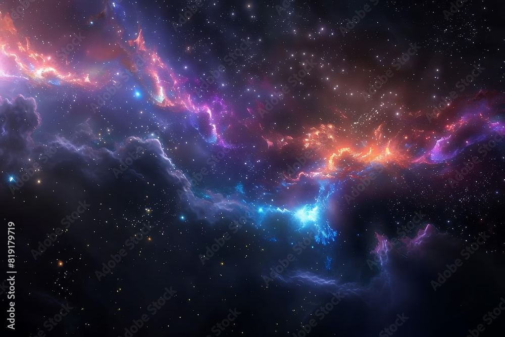 A mesmerizing view of a vibrant galaxy in deep space, full of stars and cosmic wonders A mesmerizing view of a vibrant galaxy in deep space, full of stars and cosmic wonders