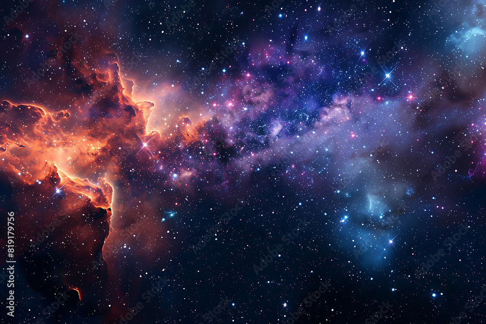 A mesmerizing view of a vibrant galaxy in deep space, full of stars and cosmic wonders A mesmerizing view of a vibrant galaxy in deep space, full of stars and cosmic wonders
