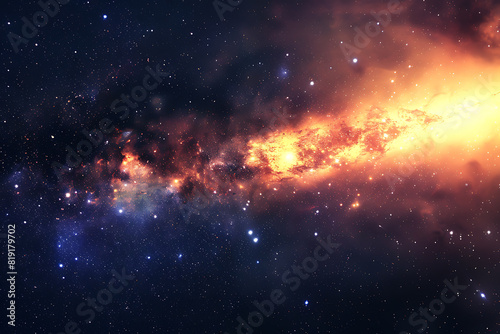 A mesmerizing view of a vibrant galaxy in deep space  full of stars and cosmic wonders