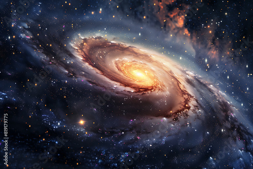 A mesmerizing view of a vibrant galaxy in deep space, full of stars and cosmic wonders