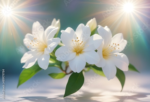 Jasmine flower closeup Realistic Light understand sun light significantly summer flower concept