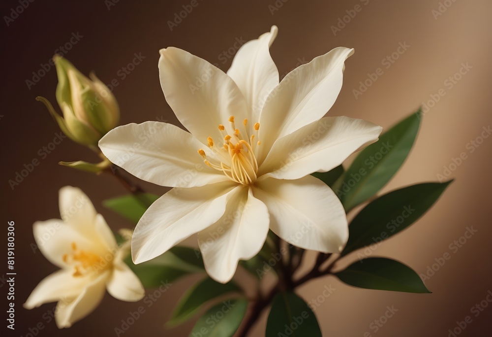 Fototapeta premium Jasmine flower closeup Realistic Light understand sun light significantly summer flower concept
