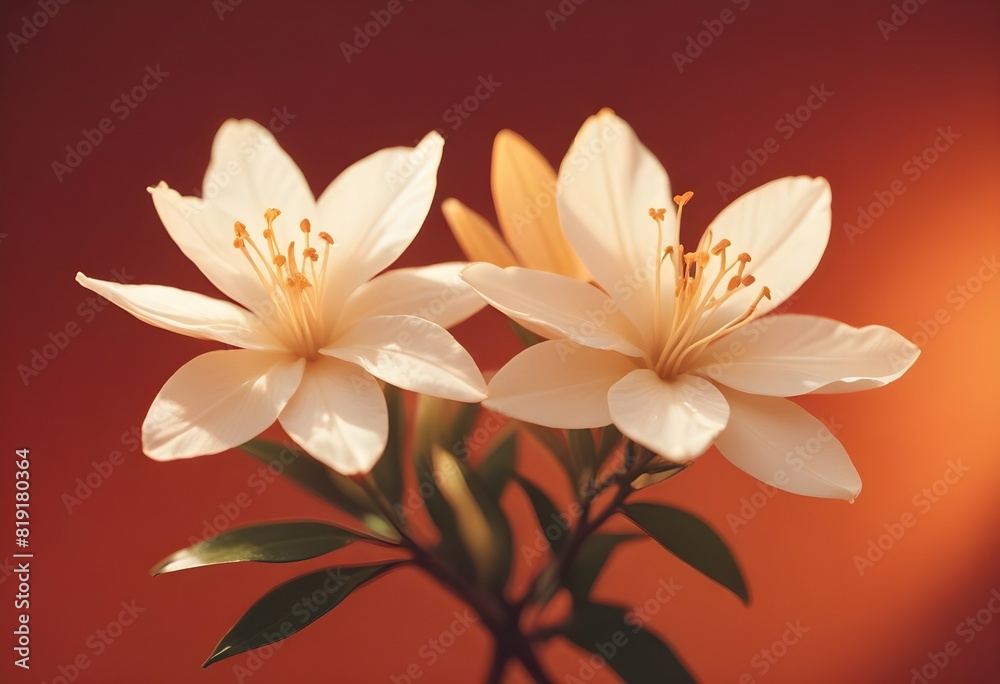 Fototapeta premium Jasmine flower closeup Realistic Light understand sun light significantly summer flower concept