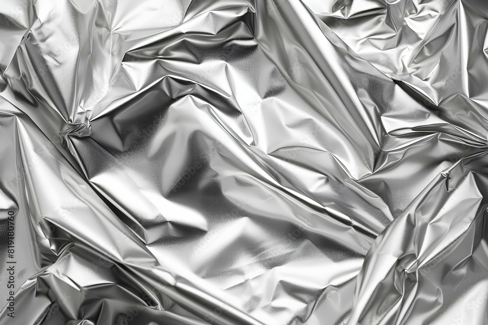 A close up of a sheet of silver foil