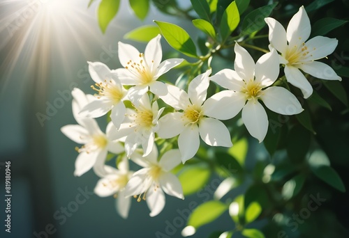 Jasmine flower closeup Realistic Light understand sun light significantly summer flower concept