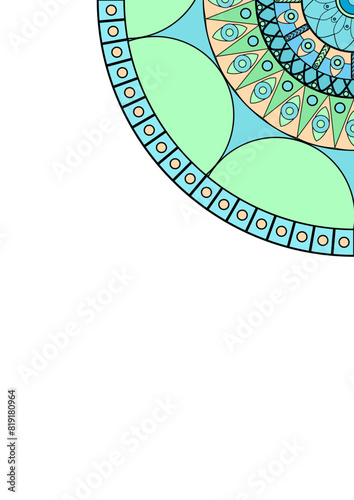 Template with a corner mandala pattern 3