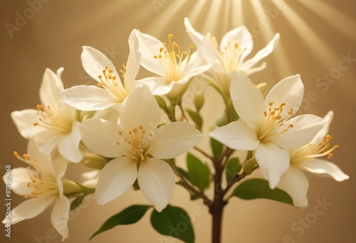 Jasmine flower closeup Realistic Light understand sun light significantly summer flower concept