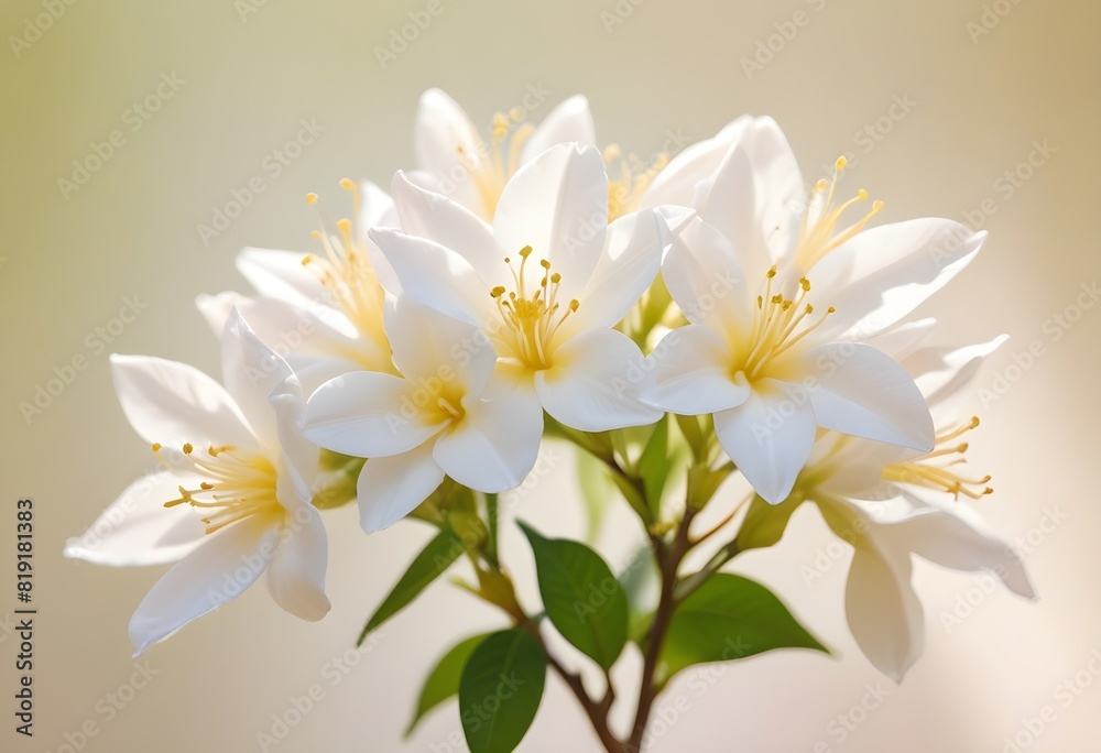 Fototapeta premium Jasmine flower closeup Realistic Light understand sun light significantly summer flower concept