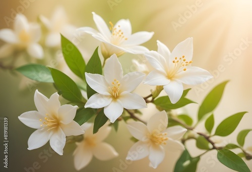 Jasmine flower closeup Realistic Light understand sun light significantly summer flower concept