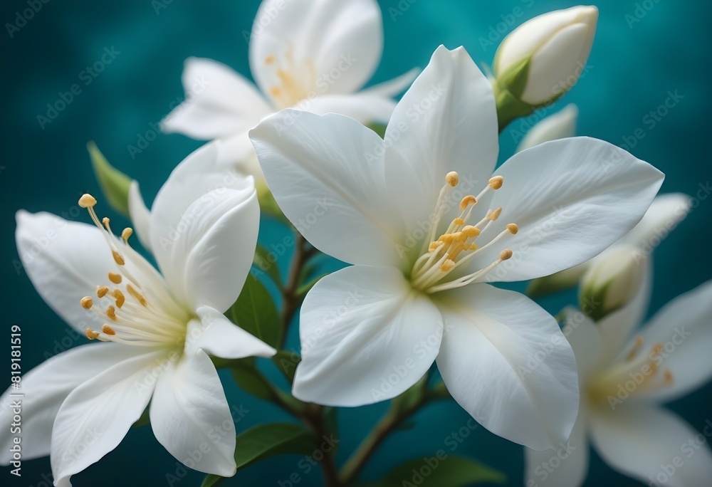 Fototapeta premium Jasmine flower closeup Realistic Light understand sun light significantly summer flower concept