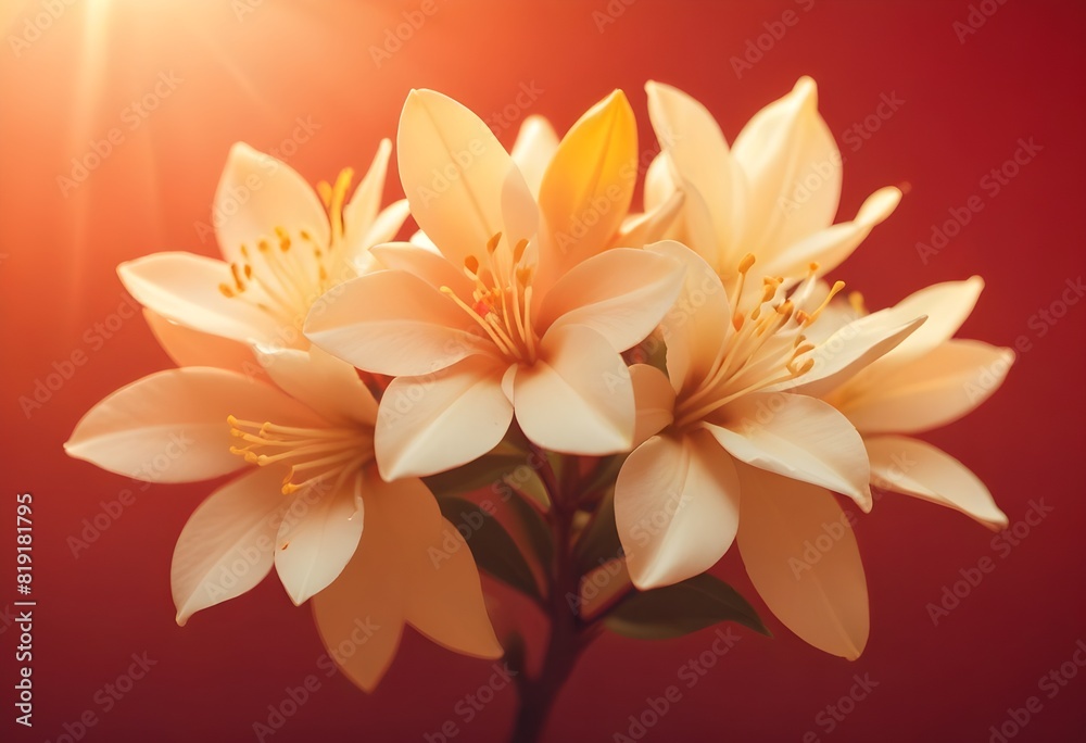 Fototapeta premium Jasmine flower closeup Realistic Light understand sun light significantly summer flower concept