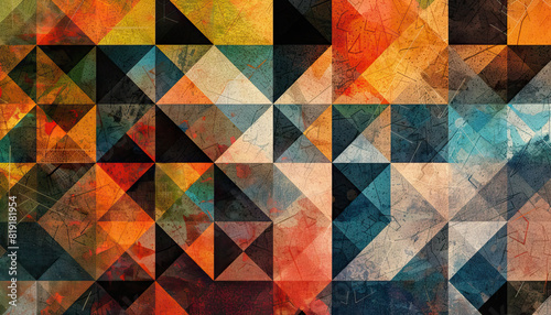 Abstract Digital Artwork with Geometric Patterns - Explore geometry in design with this abstract digital artwork featuring intricate geometric patterns, perfect for creating a visually engaging