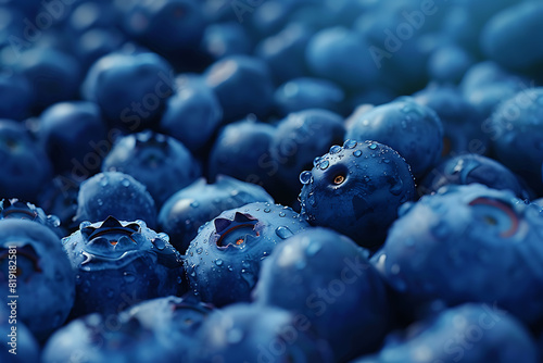 Wallpaper Mural A rich and vibrant background filled with fresh, juicy blueberries, showcasing their deep blue color and natural texture Torontodigital.ca