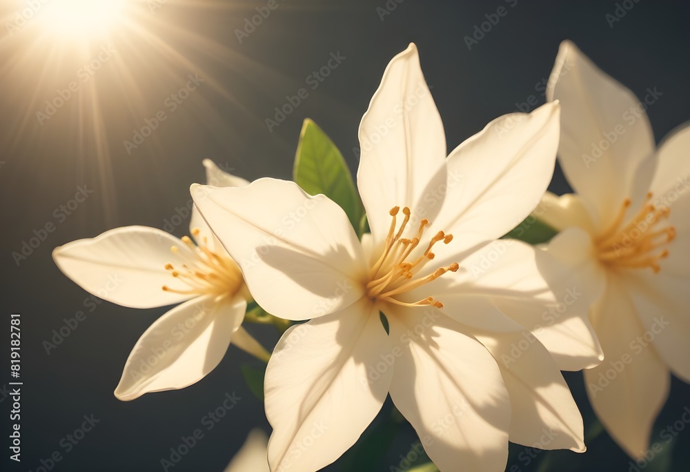 Fototapeta premium Jasmine flower closeup Realistic Light understand sun light significantly summer flower concept