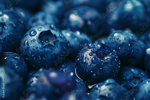 A rich and vibrant background filled with fresh  juicy blueberries  showcasing their deep blue color and natural texture