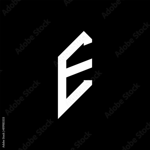 E letter logo design on Black background. E creative initials letter logo concept. E letter design.
 photo