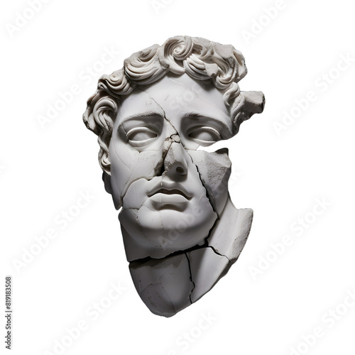 3D render greek statue with transparent background