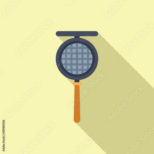 Modern flat design graphic of a magnifying glass casting a shadow, ideal for search concepts