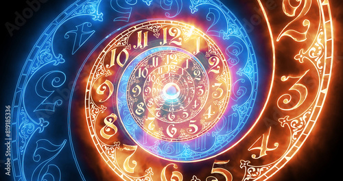 The classic spiral fire. 3D rendering