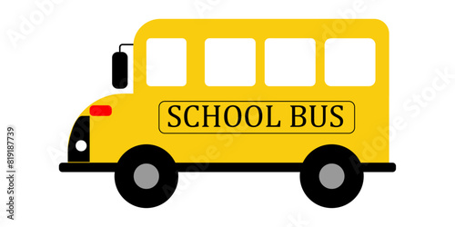 School bus isolated on transparent background.