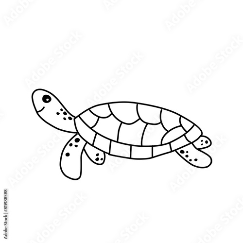 Sea life doodle vector illustration