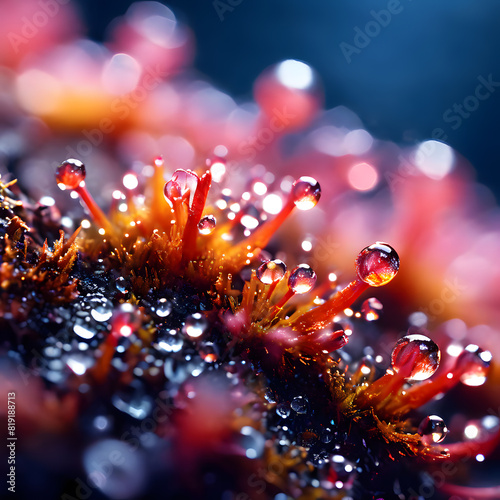 Colorful lichens live in symbiosis, ai-generatet