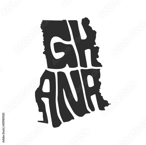 Ghana map typography