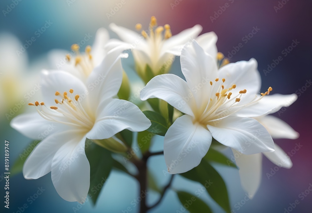 Fototapeta premium Jasmine flower closeup Realistic Light understand sun light significantly summer season flower concept