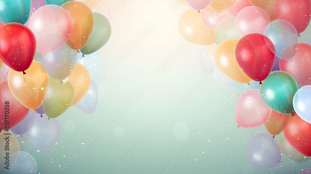 Colorful Balloons Background Happy Birthday Greeting Card. Colorful Balloons Background Happy Birthday Greeting Card.