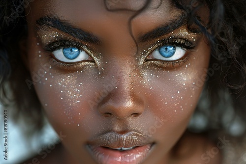 Ethiopia willing woman, wearing dress close-up portrait, professional photoshoot  photo