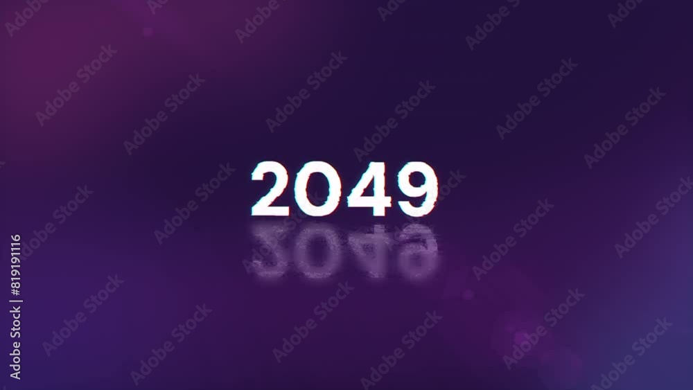 2049 text with screen effects of technological failures. Spectacular screen glitch with various kinds of interference. Looped 2049 text with screen effects of technological failures. Spectacular screen glitch with various kinds of interference. Looped