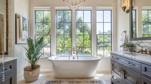 master bath featuring free standing tub
