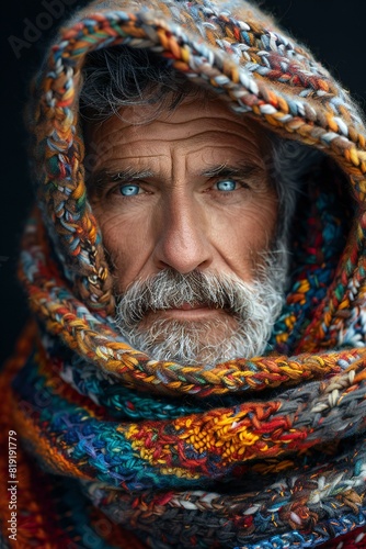 Illustration of warm man portrait , high quality, high resolution