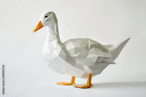 Paper duck sculpture, perfect for creative projects
