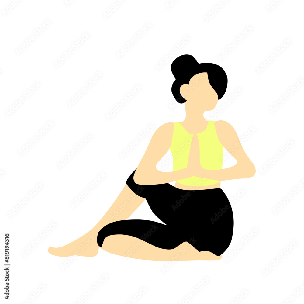 Yoga Positions Pose Flat Design Yoga Positions Pose Flat Design