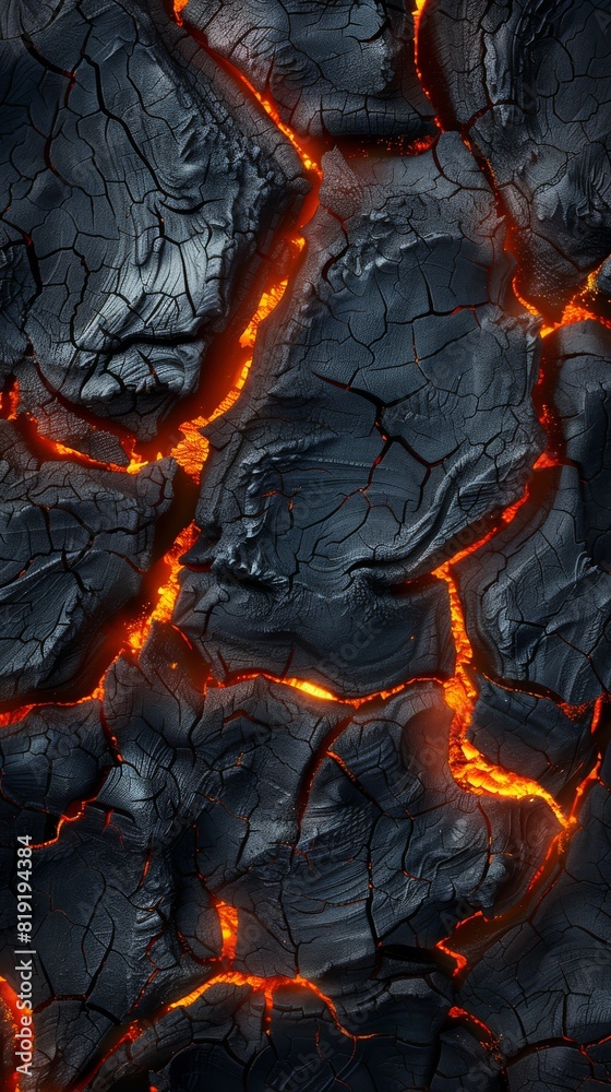 Charred Wood and Glowing Lava Abstract Background Charred Wood and Glowing Lava Abstract Background