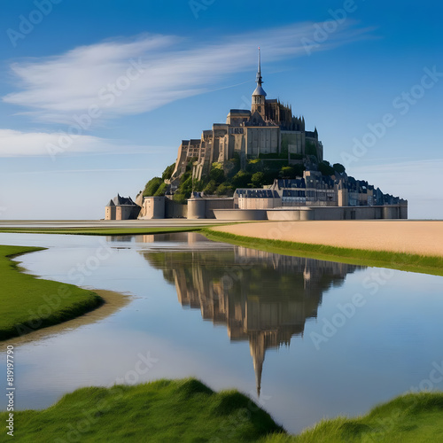 Mont Saint Michele fortress  ai-generatet