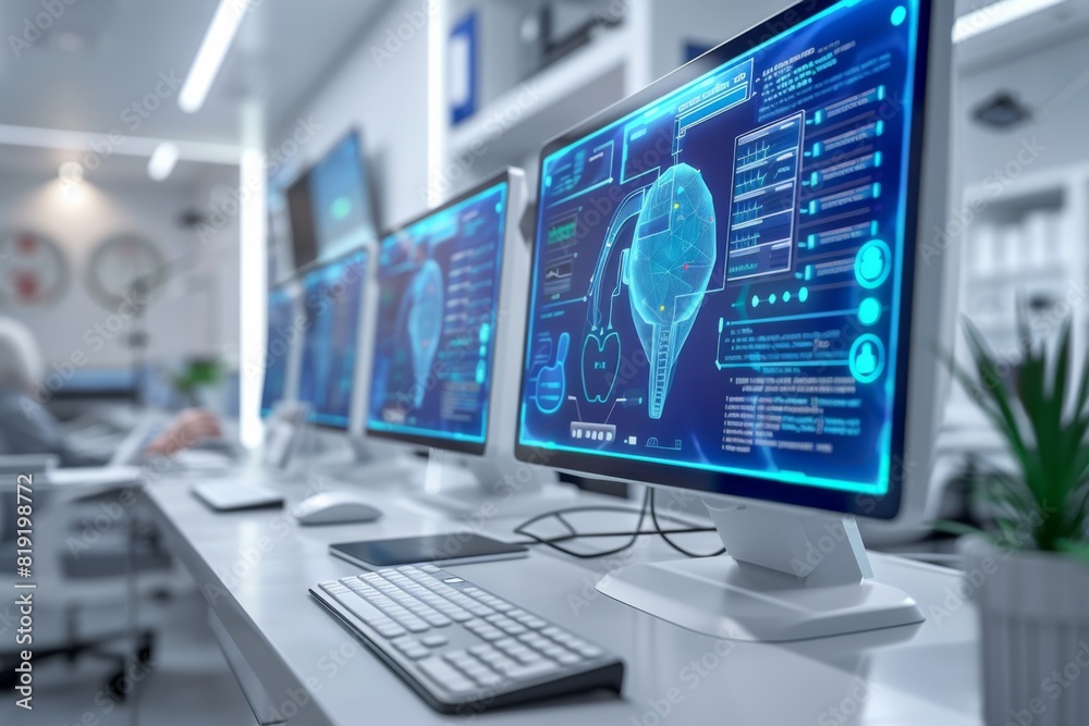 Futuristic Medical Consultation Technology created with Generative AI Futuristic Medical Consultation Technology created with Generative AI