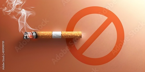 "No Smoking Symbol on Soft Background with Space for Text". Concept No Smoking, Symbol, Soft Background, Text Space