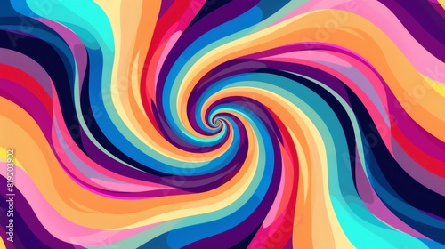 Hypnotic Swirls  Explore Vibrant Flat Design Graphics