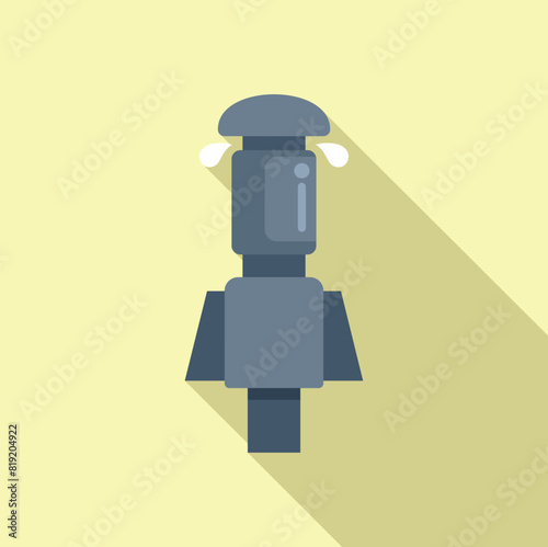 Illustration of a modern chef robot with artificial intelligence wearing a yellow toque hat on a flat design vector on a yellow background