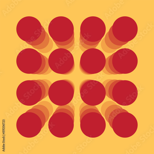 Circle arrangement pattern with emerging perspective. decoration, wallpaper, background and backdrop. clothing design etc.