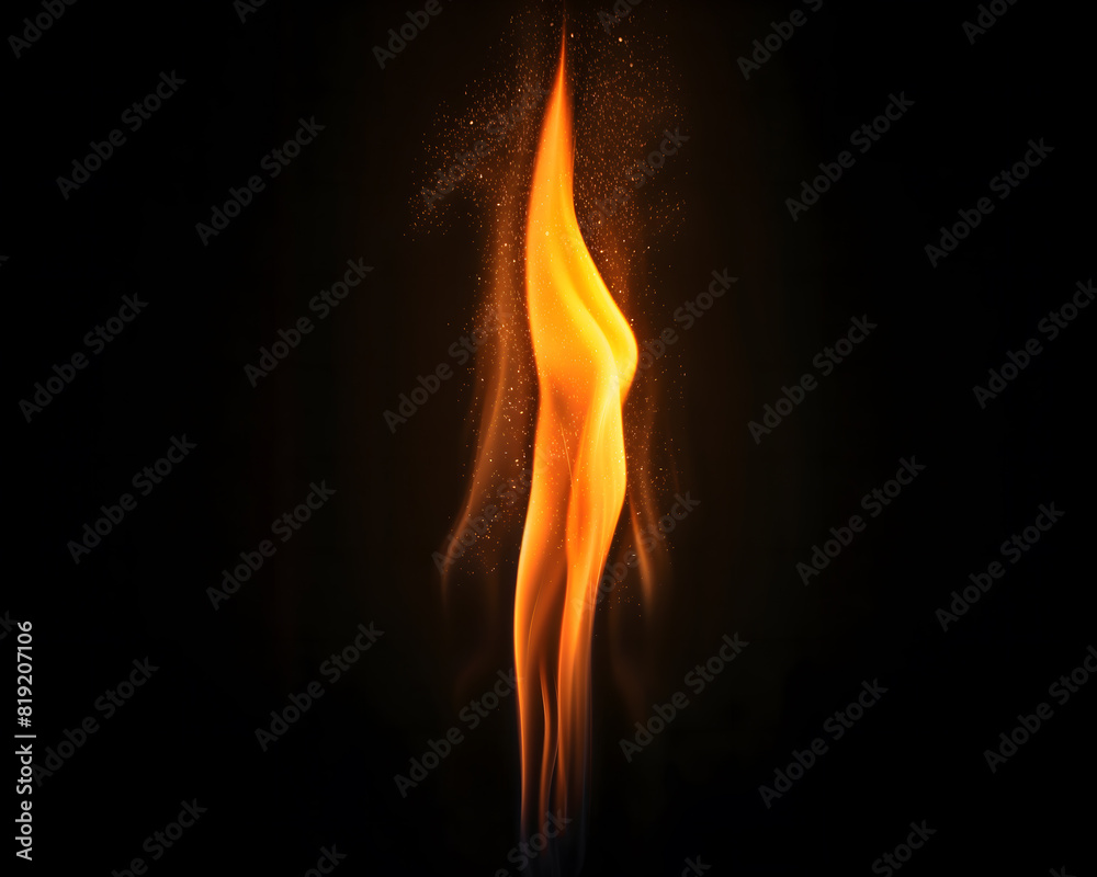 Intense Flame Rising from a Dark Surface A Symbol of Passion and Energy