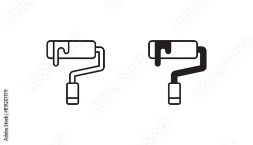 Paint Roller icon design with white background stock illustration