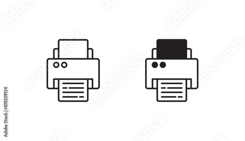 Printer icon design with white background stock illustration