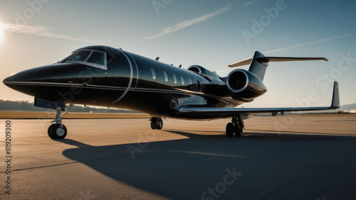Black Private Jet on Tarmac © Outlier Artifacts