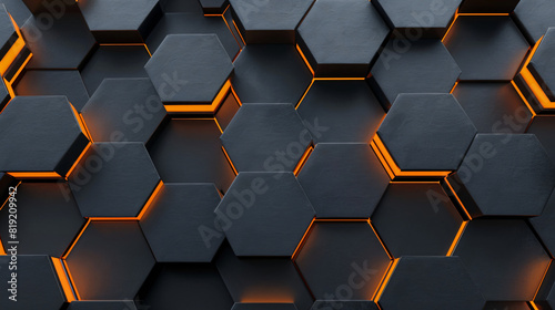 Dark honeycomb design elevated by subtle orange
