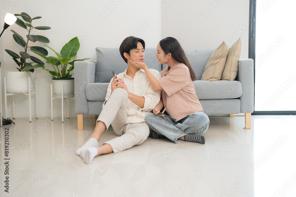 Affectionate couple enjoying quality time at home Affectionate couple enjoying quality time at home